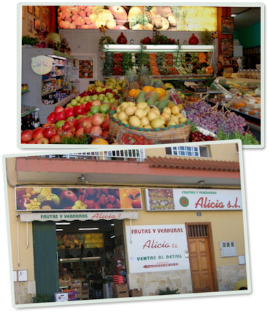 Frutería y productos a la venta